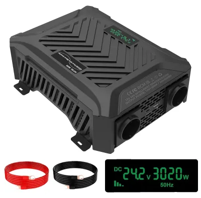 Zdjęcie produktu dla Falownik sinusoidalny, inteligentny system rozpoznawania, wyświetlacz LCD, 12 V/24 V na 220 V