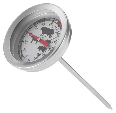 Küchenthermometer aus Edelstahl, 0–120 °C, analog, 12,5 cm