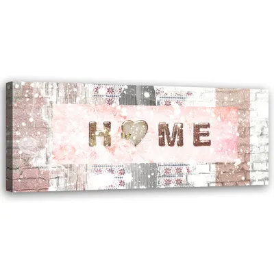 Produktbild von Leinwandbild Schneeschriftzug 150x50 Feeby Beige bild für die wand bereit zum aufhängen