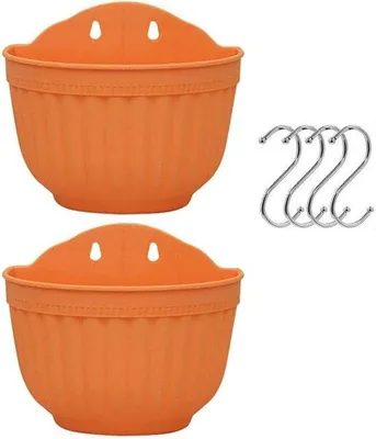 Produktbild von Wandmontierte Blumenkästchen aus Plastik mit Ablauf und 4 Haken