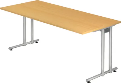 Produktbild von bümö Schreibtisch Serie-N - Nachbildung: Buche, Größe:  180 x 80 cm