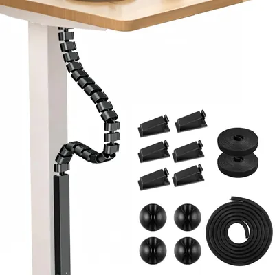 Obrázek produktu pro Flexibilní systém kabelového vedení do kanceláře – 132 cm, organizér kabelů pro stoly s nastavitelnou výškou
