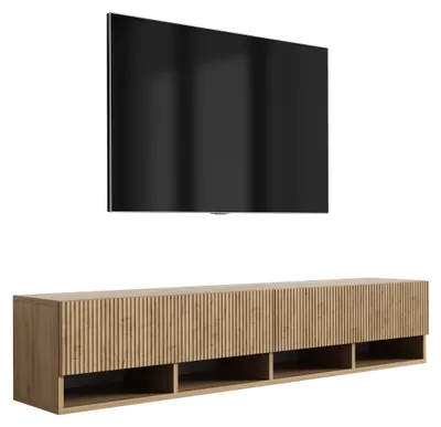 Produktbild von TV-Schrank mit geriffelte Fronten, Eiche Craft, 170 × 32 × 33,6 cm