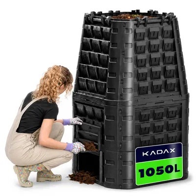 Immagine prodotto di Compostiera da giardino KADAX, grande, modulare, concime resistente al gelo tutto l'anno, 1050 l