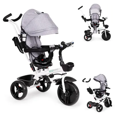 Immagine prodotto di Triciclo girevole con capottina 360° Grigio