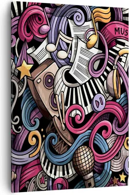 Produktbild von Bild auf Leinwand - Leinwandbild - Einteilig - Graffiti modern - 70x100cm - Wand Bild - Wanddeko - Wandbilder - Leinwanddruck - Kunstdruck - Wanddekoration - Leinwand bilder - Wandbild - PA70x100-4015