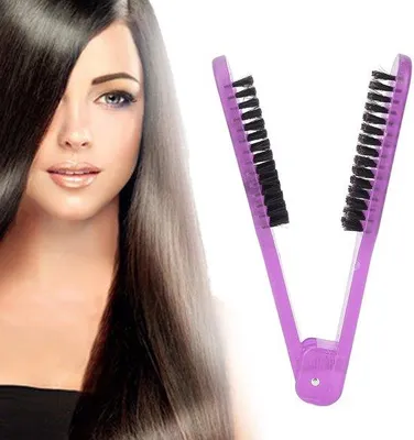 Productafbeelding van Dubbele Ontkrulborstel - Antistatische Haarborstel - Hittebestendig - Altviool - Vochtige Haar Kam - Haarstyling - Geschikt voor Alle Haa...