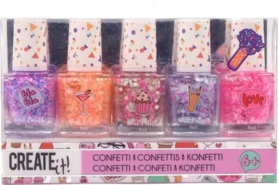 Produktbild von ERSTELLE ES! Konfetti-Nagellack 5er-Pack 84147