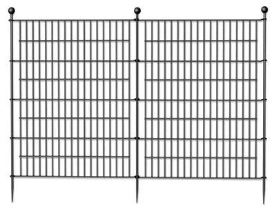 Imagen del producto de Valla para jardín, acero inoxidable, 73,6 cm de altura, 101,6 cm de ancho, 10 paneles, instalación sin necesidad de excavación