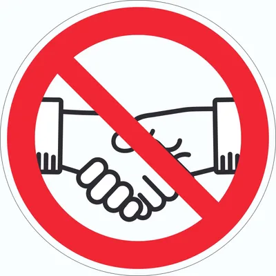 Produktbild von Handschlag verboten Aufkleber Kreis kein Händeschütteln Symbol Aufkleber Kreis Ø300mm