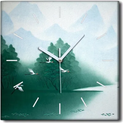 Produktbild von Coloray Uhr auf Leinwand 30x30 cm Wand Uhr Dekoration Wohnzimmer Segeltuch weiße Zeiger -China Cranes.
