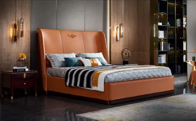 Produktbild von Bett Orange Schlafzimmer Kreative Modern Design Möbel Holz Luxus Betten