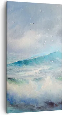 Produktbild von Bild auf Leinwand - Leinwandbild - Meer Welle Möwe - 55x100cm - Wand Bild - Wanddeko - Wandbilder - Leinwanddruck - Bilder - Kunstdruck - Wanddekoration - Leinwand bilder - Wandkunst - PA55x100-3783