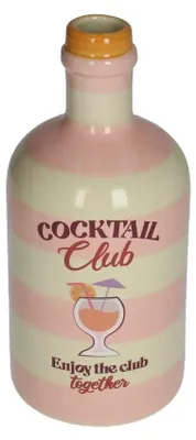Produktbild von HD Collection Vase Cocktailfles Steingut Mehrfarbig 9,5x9,5x21,5cm