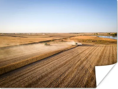 Produktbild von MuchoWow® Poster Feld - Bauernhof - Traktor - Landwirt - Landleben 160x120 cm - Foto Plakat