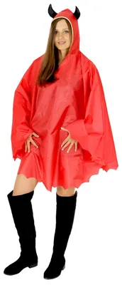 Produktbild von Roter Teufel-Partyponcho für Erwachsene