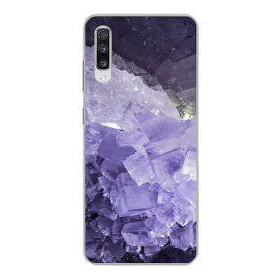 Produktbild von MuchoWow® Handyhülle Schutzhülle Hülle für Samsung Galaxy A70 Naturstein - Lila - Kristalle Silikon Softcase Handy Hülle - Schutzhaube