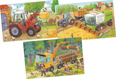 Immagine prodotto di Goki Puzzle di legno dei veicoli Set di 3 pezzi