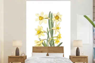 Obrázek produktu pro MuchoWow® Fototapety do obývacího pokoje nebo ložnice tapety vinylové motivy tapety Květiny - jaro - žlutá 225x350cm
