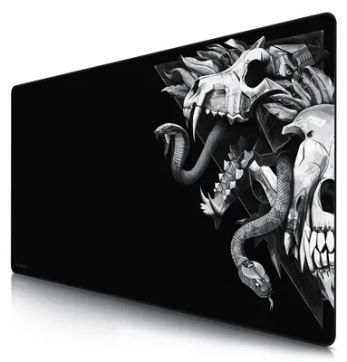 Immagine prodotto di Mousepad da gioco Titanwolf, XXXL Speed Mousepad 1200 x 600 mm, velocità e precisione, teschio del lupo