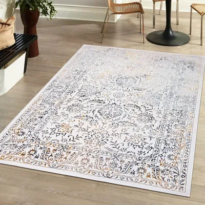 Produktbild von Mazovia Dywan Beżowy Nowoczesny Vintage - Salon, Sypialnia, Jadalnia, Biuro - Średnie Runo - Prostokąt - Stylowy Miękki - 140x200 cm