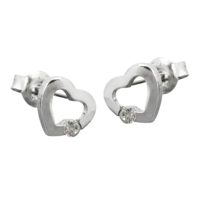Produktbild von Ohrstecker Ohrring 7x8mm Herz mit Zirkonia glänzend Silber 925 silber 7x8mm