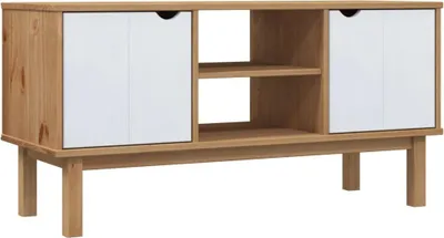 Obrázek produktu pro vidaXL TV skříňka OTTA Brown&White 113,5x43x57 cm Borovicový masiv