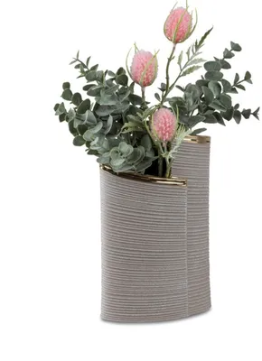 Produktbild von Dekorative Blumenvase Dekovase Vase 14x23cm Sand-Gold