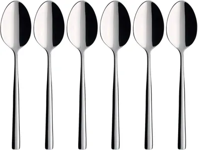 Productafbeelding van Koffielepels Set - Dessertlepels - Koffie Moment - Vaatwasserbestendig - 6 Delig - Zilverkleurig
