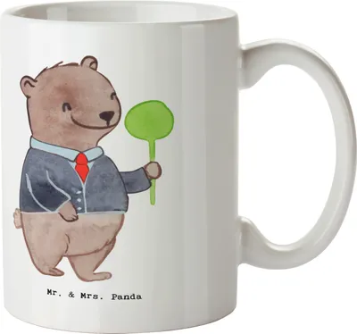 Produktbild von Mr. & Mrs. Panda Kaffeetasse Zugbegleiter Herz - Weiß - Geschenk, Teetasse, haferl, Becher, Tasse, Kaffeebecher