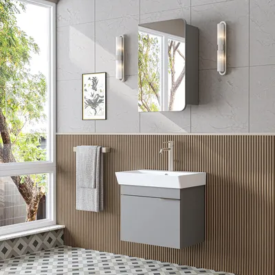 Produktbild von Roomart LYCIA-60 Badmöbel-Set 3-teilig 59 cm breit, Grau