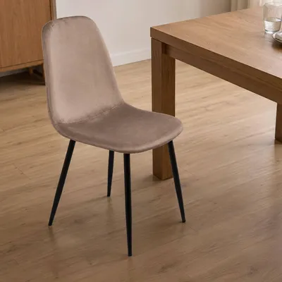 Produktbild von Stuhl Dacampor, Sessel mit Samtbezug, gepolsterter Esszimmerstuhl, Besprechungssitz, 45x56h87 cm, Grau