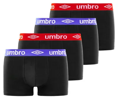 Immagine prodotto di Slip da uomo Umbro, 100% cotone, confezione da 4, colore nero, taglia XL (CLN)