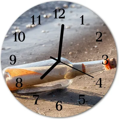 Produktbild von Glasuhr Wanduhr Küchenuhr Echt-Glas 30fi cm Flaschenbrief mehrfarbig