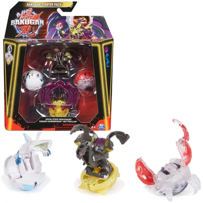 Produktbild von Bakugan Starter Pack Strategie Spiel Set 3 Figuren Special Attack Dragonoid