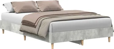 Produktbild von vidaXL Bettgestell ohne Matratze Betongrau 140x190 cm Holzwerkstoff
