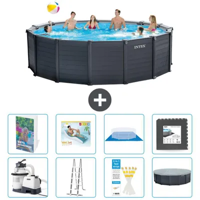 Produktbild von Graphite Panel Pool Rund - 478x124 cm - 9-teilig  S533