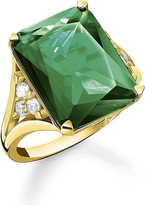 Produktbild von Thomas Sabo TR2339-971-6 Damenring Grüner Stein, 58/18,5