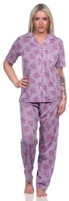 Produktbild von Damen Pyjama zweiteiliger Schlafanzug Pyjama-Set; Flieder XL/42