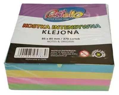 Obrázok produktu pre Kostka klejona 85x85 mm 370 kartek pastelowa do notatek