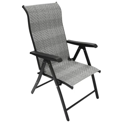 Produktbild von DEGAMO Klappsessel ANTIBES Hochlehner Metall schwarz + Polyrattan grau, klappbar