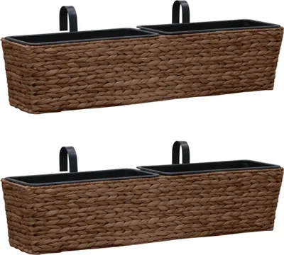 Image de Pots de fleurs 2 pcs jacinthe d'eau marron