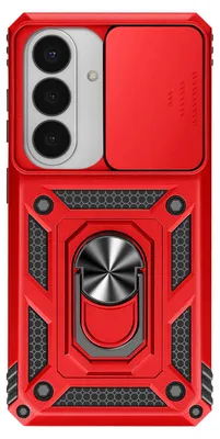 Produktbild von Avizar, Hülle mit Ringhalter und Kameraschiebeschutz für Samsung Galaxy S26, Rot