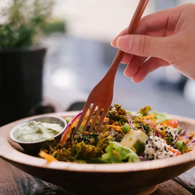 Productafbeelding van Houten Salade- en Grillvork met Lange Handgreep