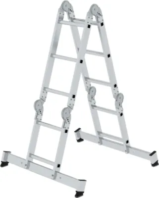 Produktbild von MUNK Vielzweckleiter mit Nivello® Traverse und Holzbelag 2x2 + 2x3 Sprossen