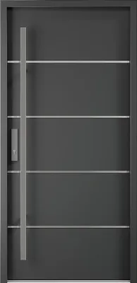 Produktbild von Massive Stahltür, Höhe 207 x Breite 100 cm, anthrazitfarben – nach rechts öffnend – LUSADA