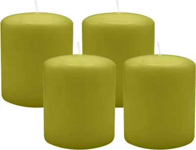 Produktbild von 4er Set Adventskranzkerzen Scottish Grün Ø 100 x 120 mm