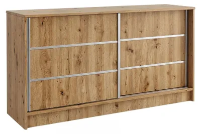 Produktbild von Margaret Hadas24 Kommode SAMANTHA 120 cm, Wohnzimmerschrank, Sprossen, Wohnzimmer Möbel, Kommode mit Schiebetüren, Kommodenschrank, artisan