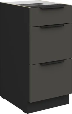 Produktbild von Küchenschrank mit Schubladen LUNARA – Breite 40 cm, Graphit/Schwarz