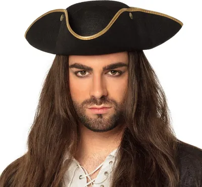 Produktbild von Piratenhut Seeräuber "Admiral Henry" für Herren | Schwarz